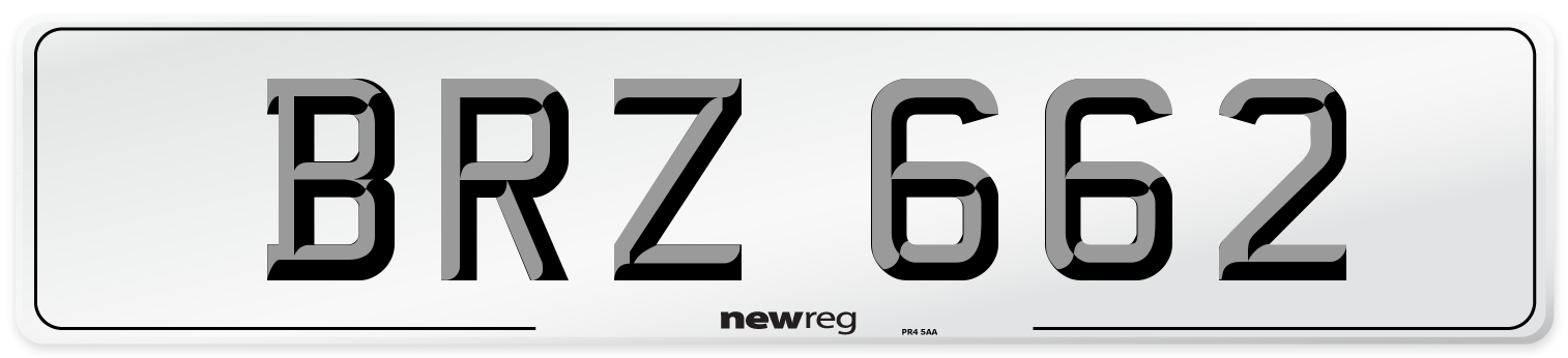 BRZ 662 Number Plate from New Reg